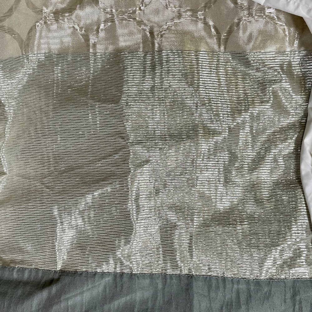 Studio JCP Champagne Gold & Blue/Gray Shower Curtains 2 Panels 49” x 80” - Picture 6 of 7